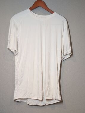 Manduka White Short Sleeve Yoga Training Soft Tee Large